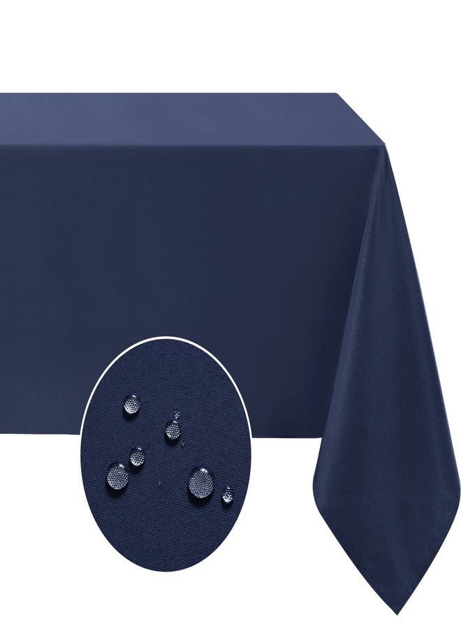 Softalker Rectangle Tablecloth, Waterproof & Stain Resistant Table Cloths Wrinkle Free Fabric Washable 210GSM Polyester Table Cover for Dining/Party/Outdoor - 60 x 102 inch,Navy Blue - Image 1